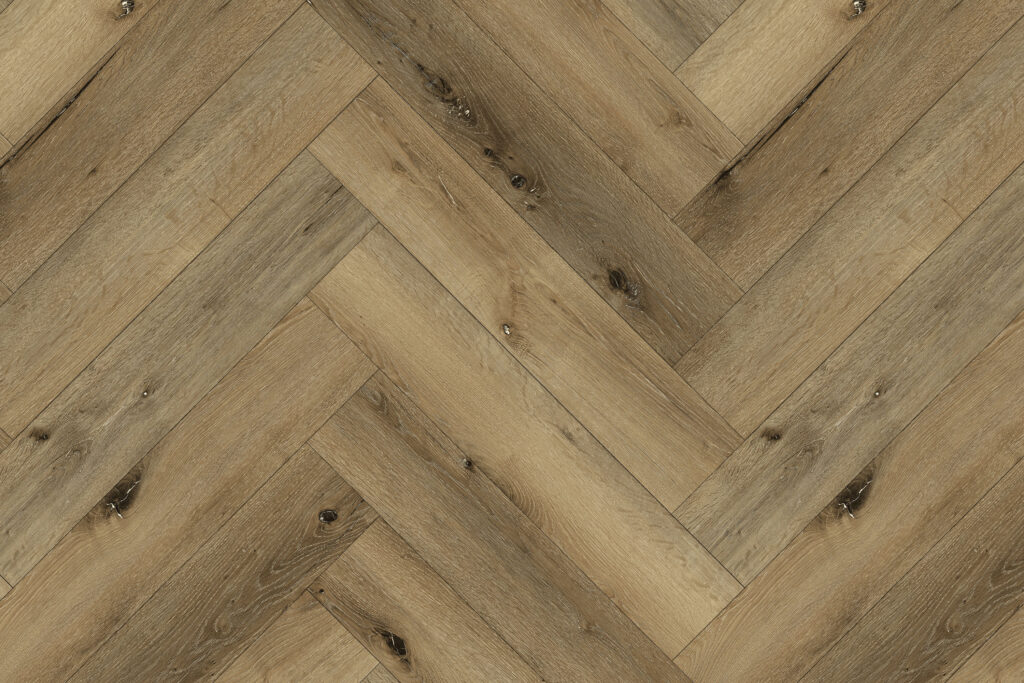Natural Cedar Premium Click Vinyl SPC Herringbone Flooring – 6.5 mm