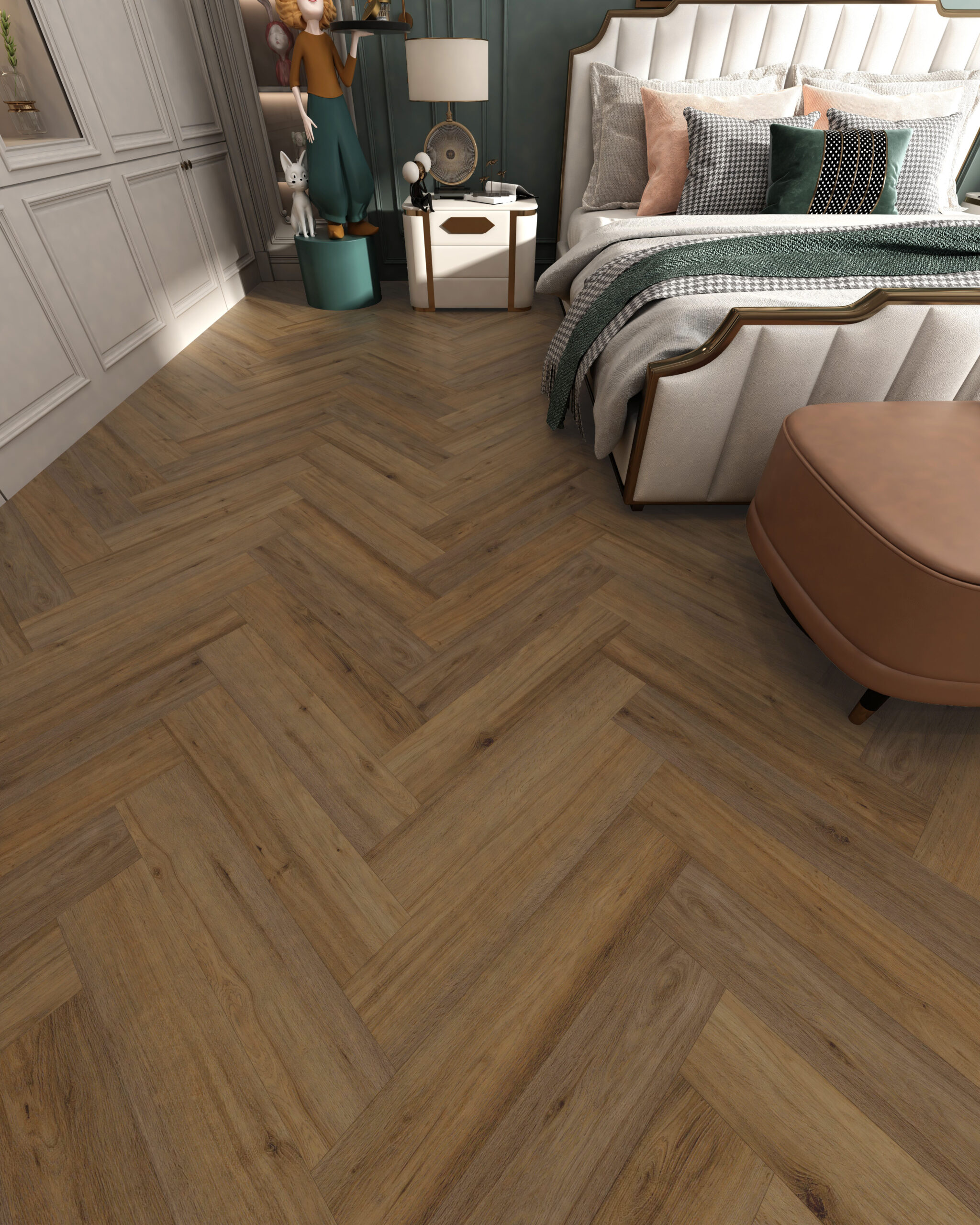 Antique Oak Premium Click Vinyl SPC Herringbone Flooring – 6.5 mm