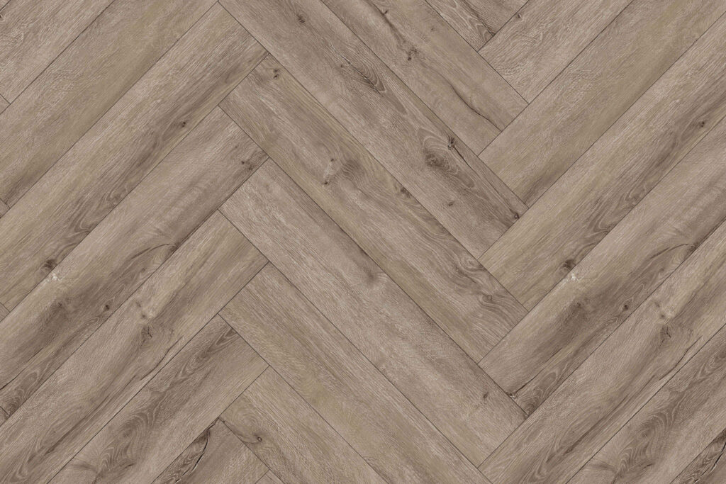 Warm Grey Oak Premium Click Vinyl SPC Herringbone Flooring – 6.5 mm