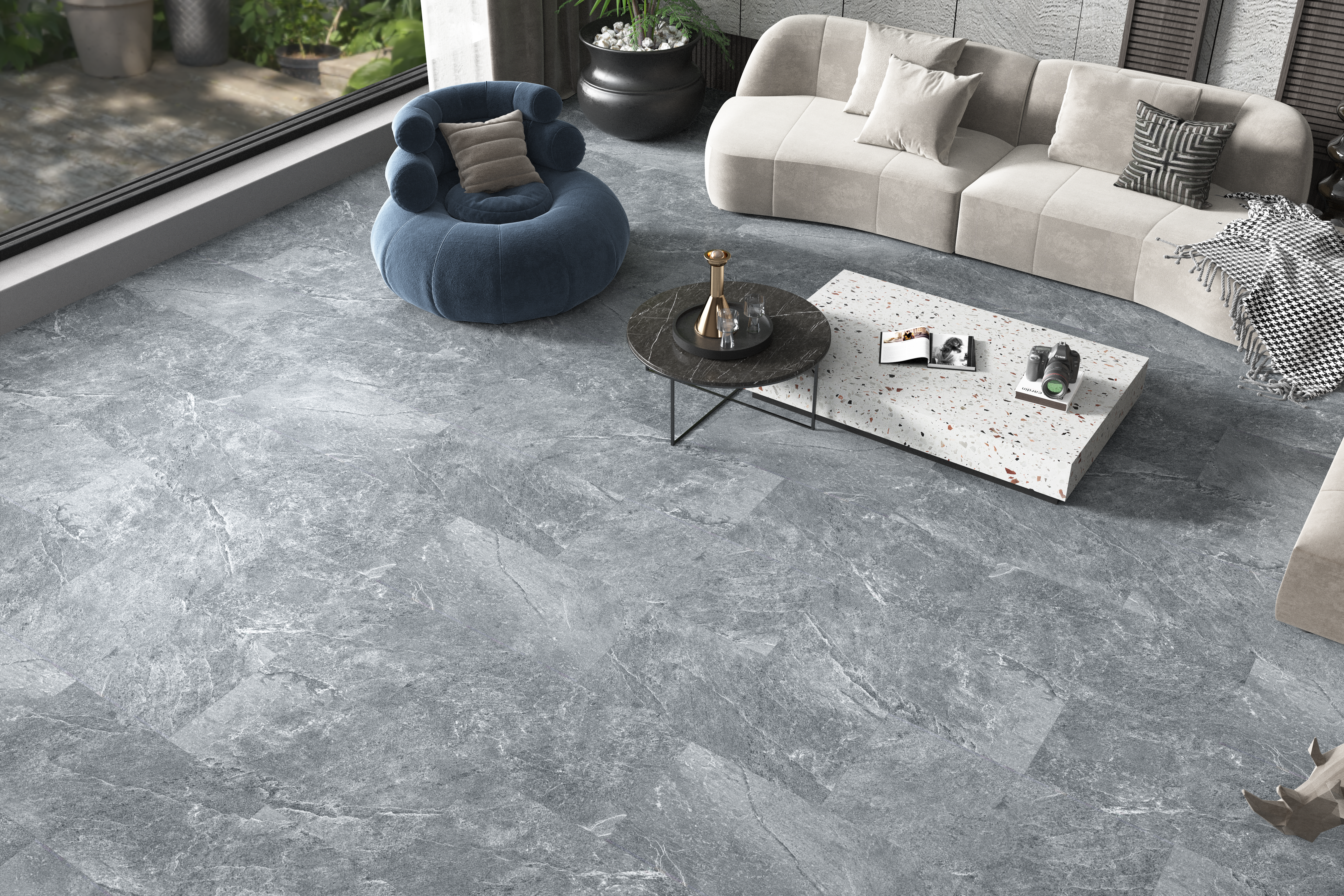 Grey Marble Effect Premium Click SPC Tile Flooring – 6.0 mm