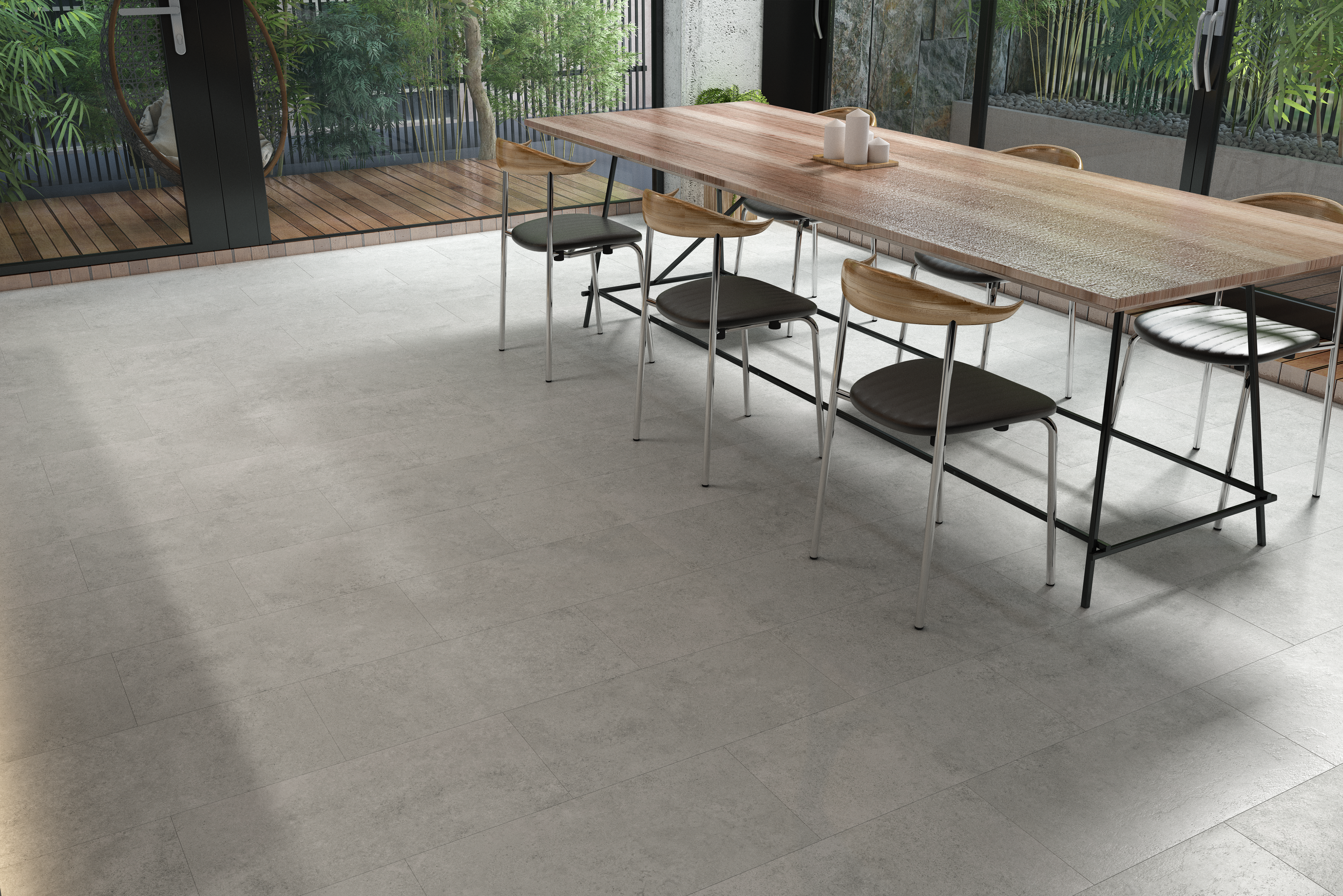 Grey Stone Effect Premium Click SPC Tile Flooring – 6.0 mm